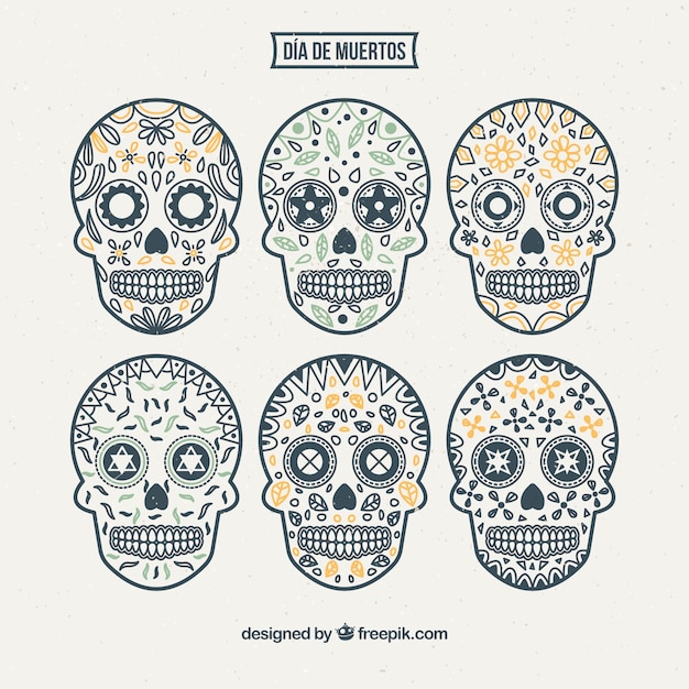 Мексиканский орнамент коллекции череп