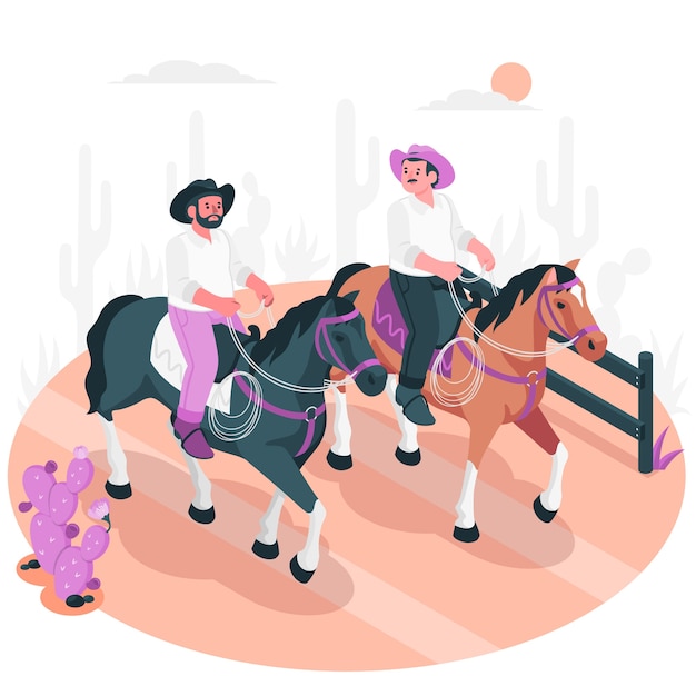 Free vector mexican ranch concept illustration