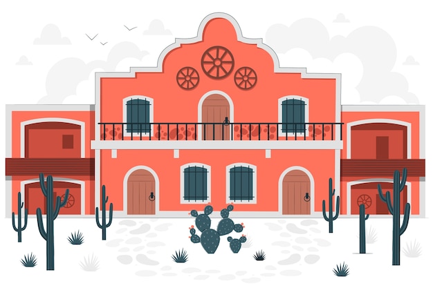 Free vector mexican ranch concept illustration