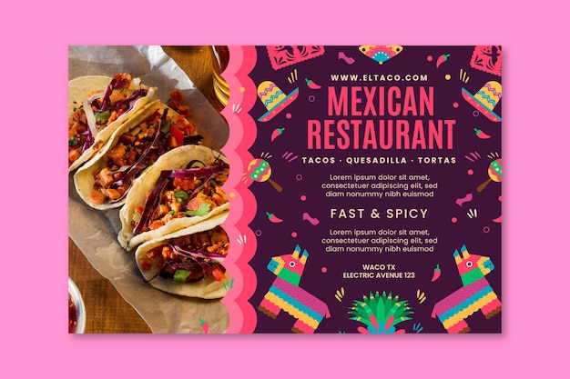 Free vector mexican restaurant food banner template