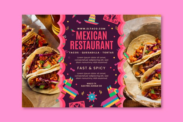 メキシコ料理レストランフードバナーテンプレート