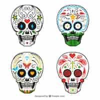 Free vector mexican skulls collection