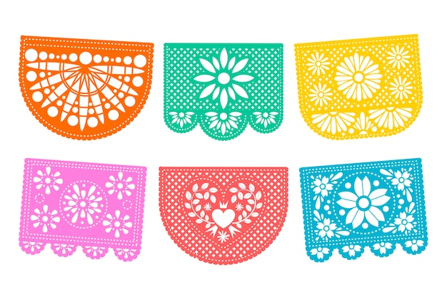 Free vector mexican style bunting set