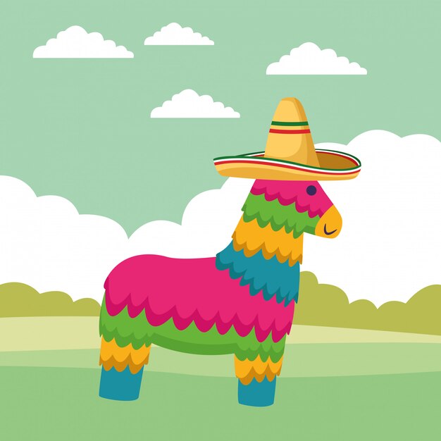 Mexican traditional culture icon cartoon