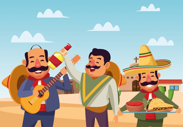 멕시코 전통 문화 아이콘 만화