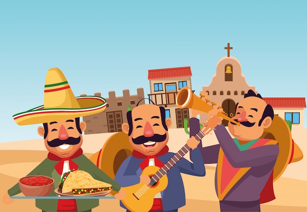 Free vector mexican traditional culture icon cartoon