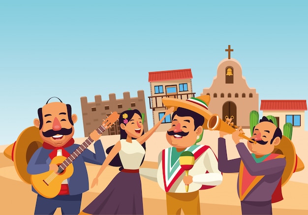 Free vector mexican traditional culture icon cartoon