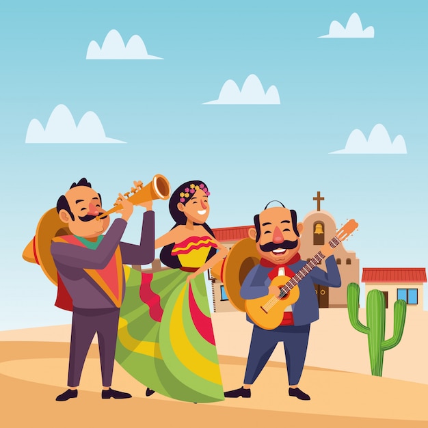 Free vector mexican traditional culture icon cartoon