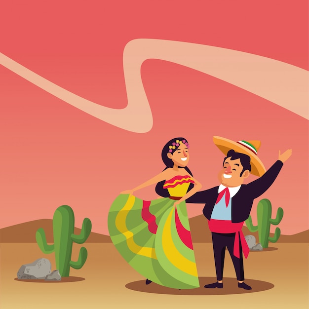 Free vector mexican traditional culture icon cartoon