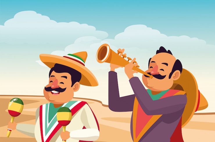 無料Vector メキシコの伝統文化のアイコン漫画