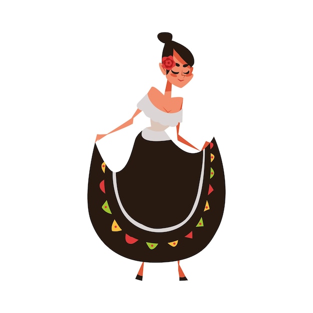 Free vector mexican woman character icon isolated