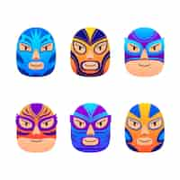 Free vector mexican wrestler element collection