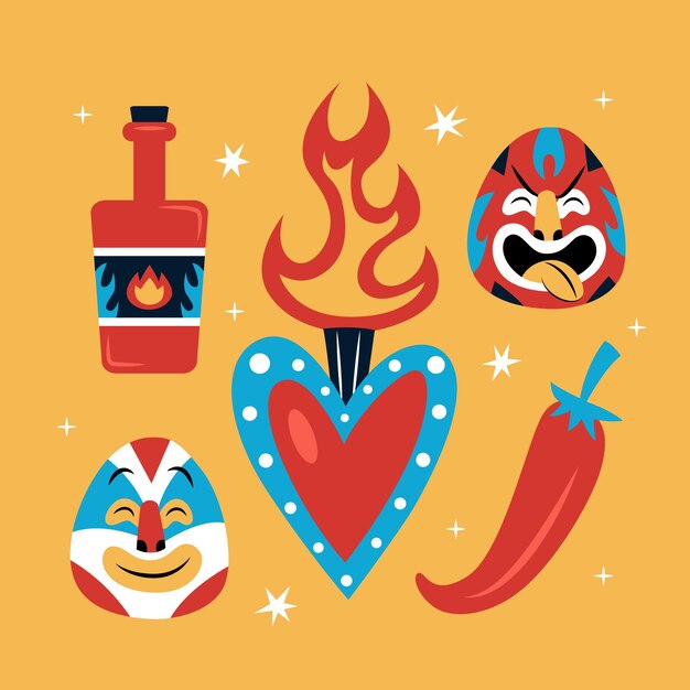 Mexican wrestler element collection