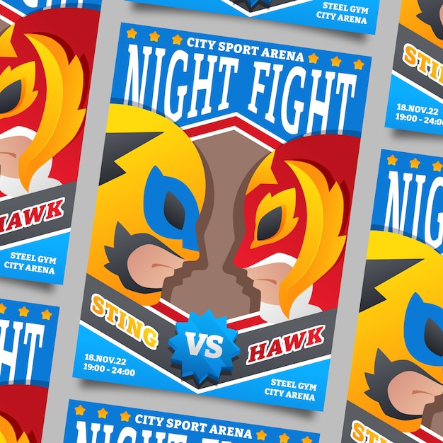 Vector Templates for Mexican Wrestler Flyer Design