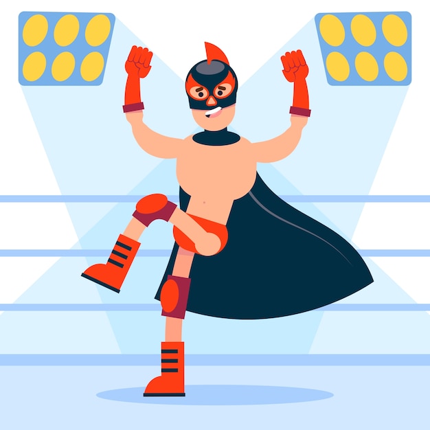 Free vector mexican wrestler illustration design