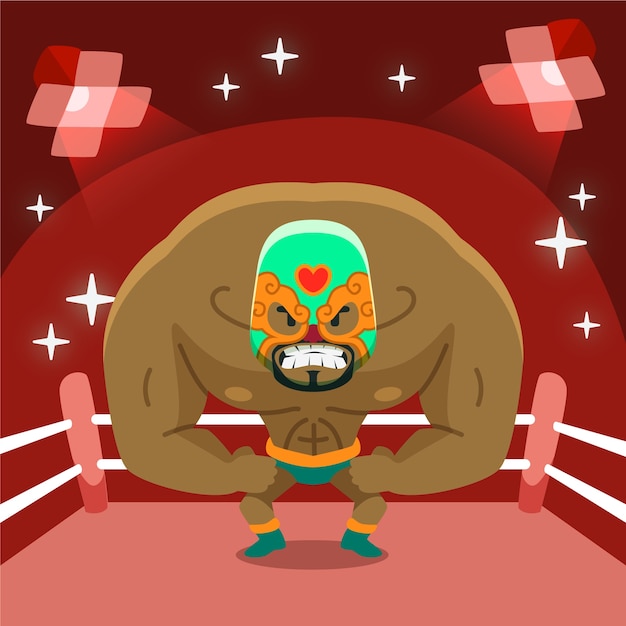 Free vector mexican wrestler illustration design