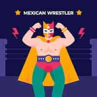 Free vector mexican wrestler illustration design