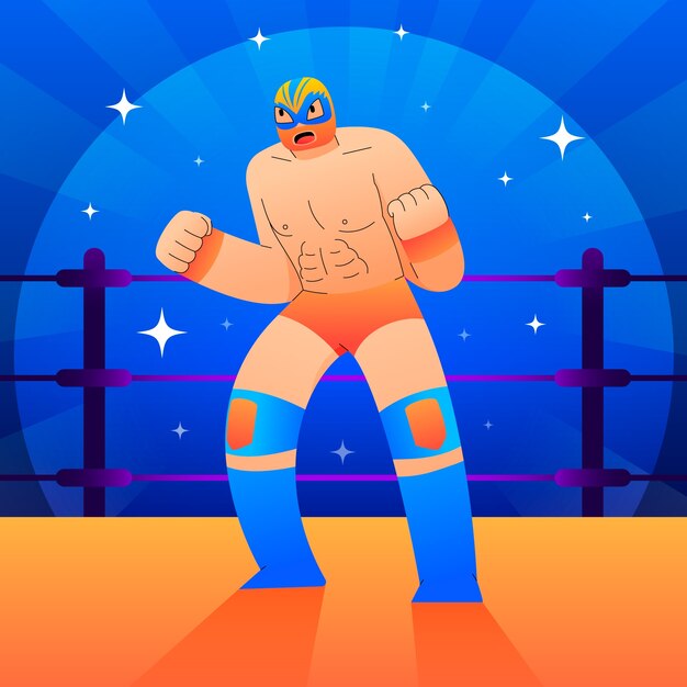 mexican wrestler illustration design