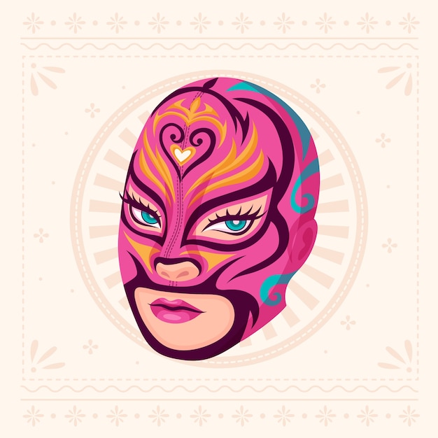 Free vector mexican wrestler illustration design