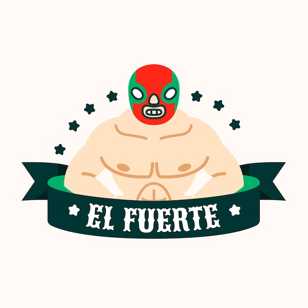 Mexican wrestler logo design