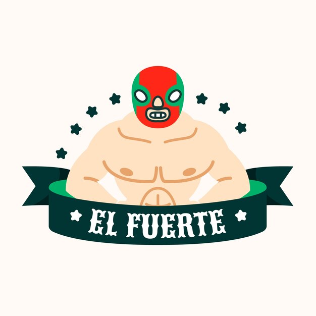 Mexican wrestler logo design