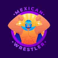 Free vector mexican wrestler logo design