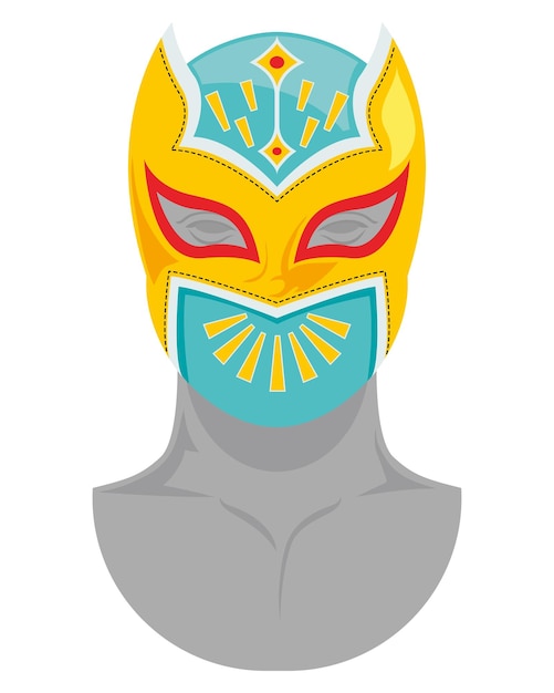 Бесплатное векторное изображение Иллюстрация мексиканской маски борьбы