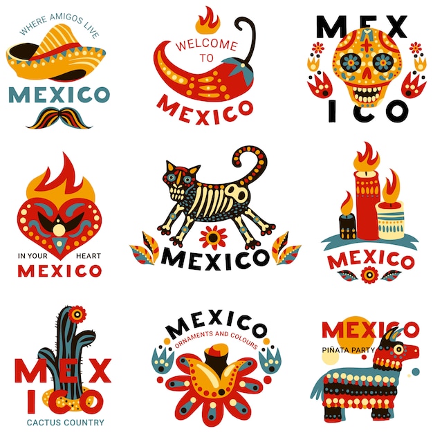Мексиканский набор этикеток