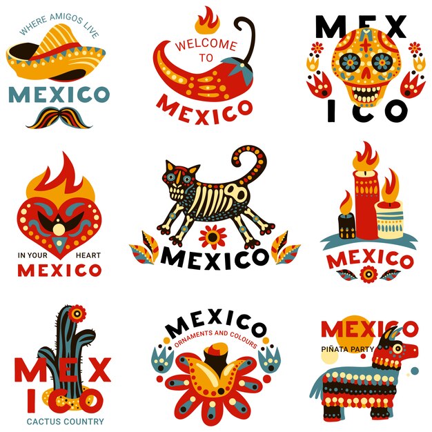 Мексиканский набор этикеток