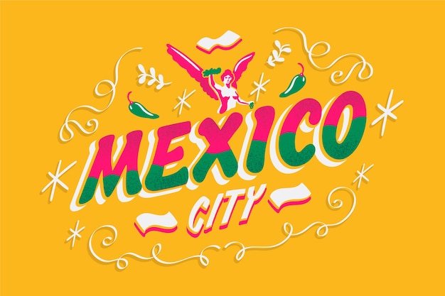 Free vector mexico city lettering