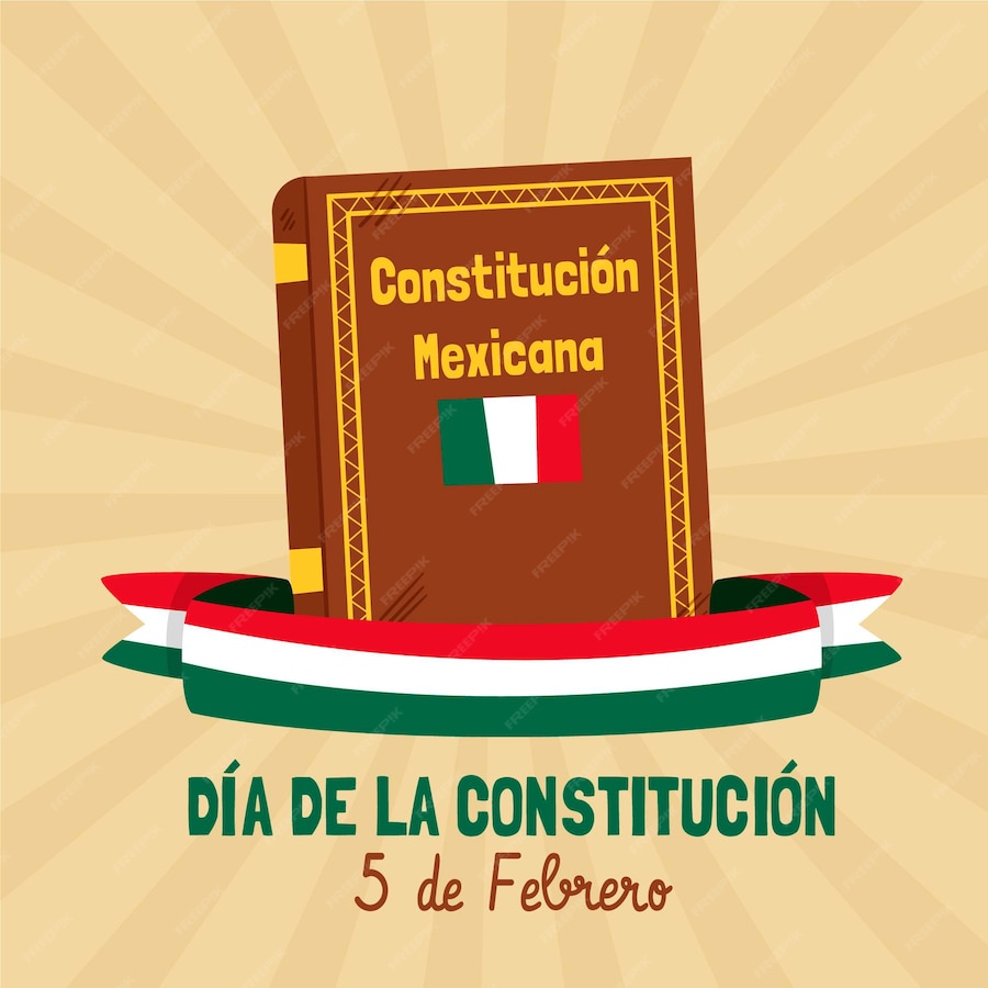 Free Vector Mexico constitution day illustration with book