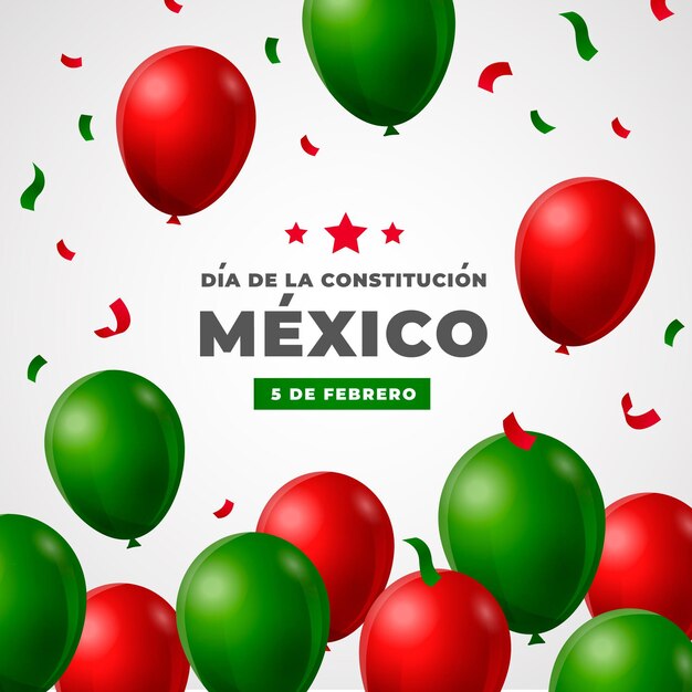 メキシコ憲法記念日の現実的な風船