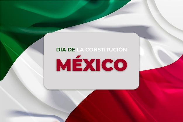 Free vector mexico constitution day realistic flag