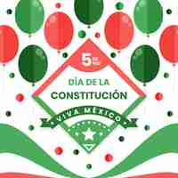 Free vector mexico constitution day with balloons