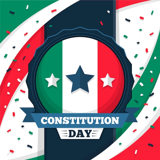 Free vector mexico constitution day with confetti