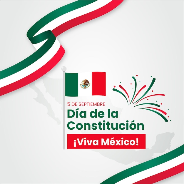 Free vector mexico constitution day with flags