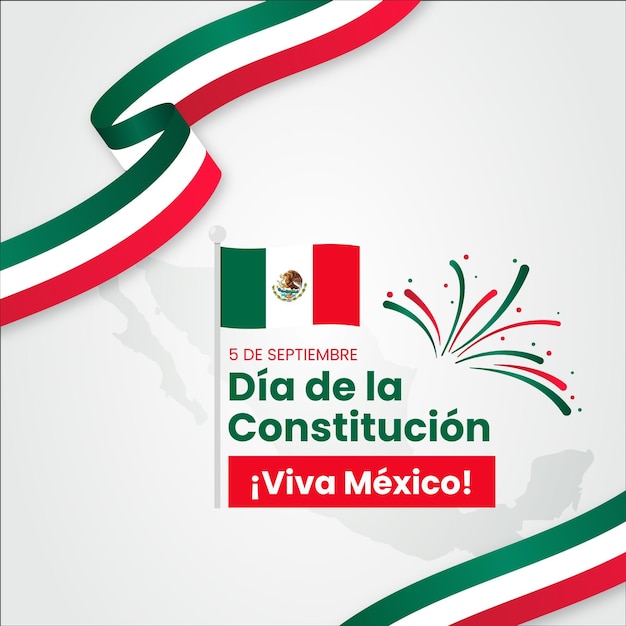 Mexico constitution day with flags