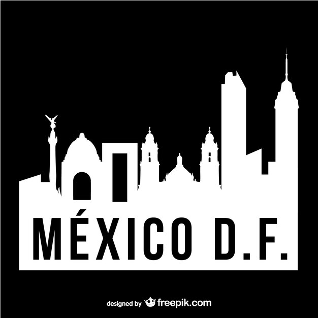 Mexico DF black and white logo