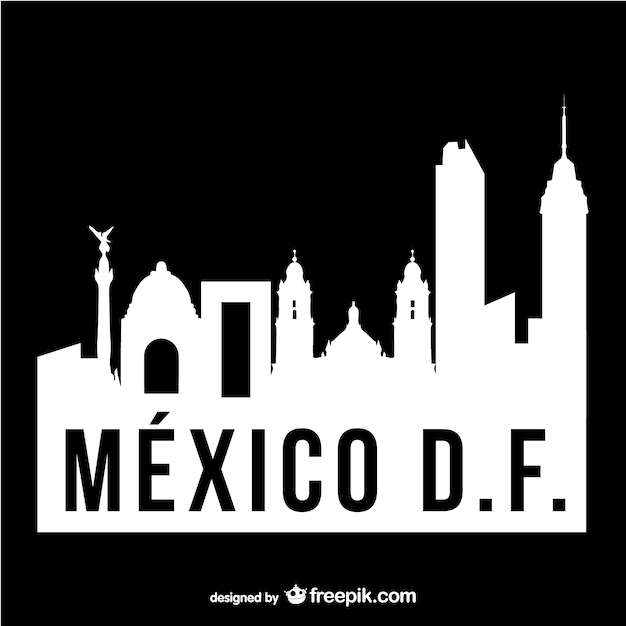 メキシコDF黒と白のロゴ