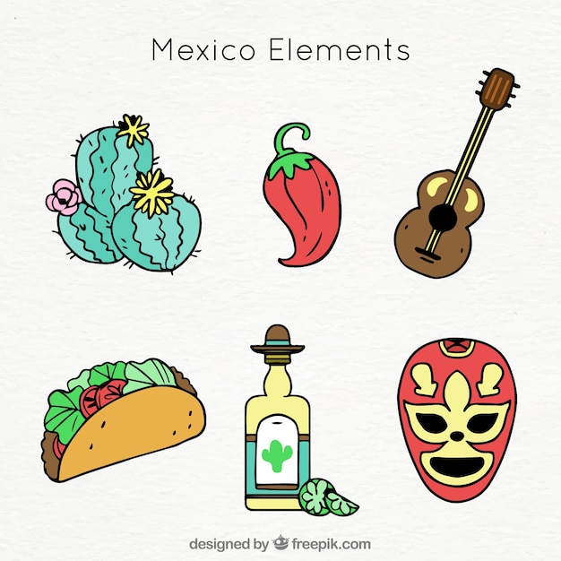 Free vector mexico element collection