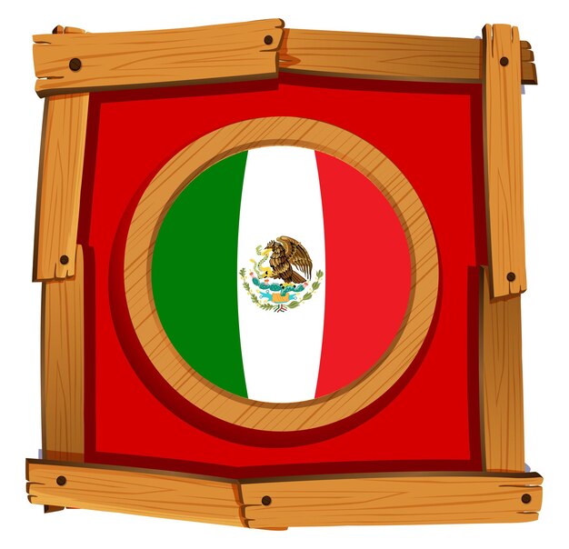 丸いバッジのメキシコの旗