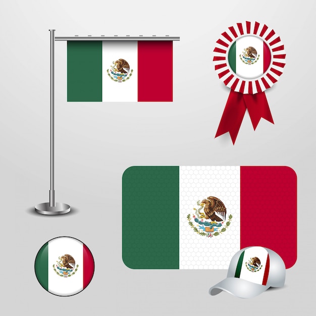 Free vector mexico flag with creative design vector