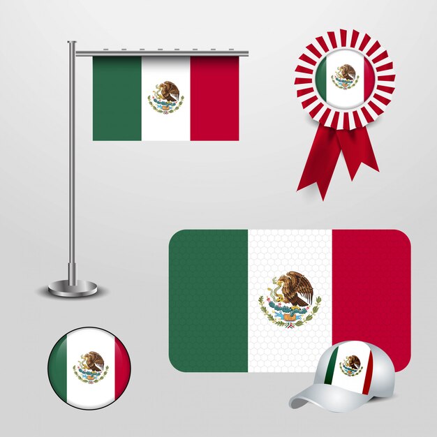 Мексиканский флаг с креативным вектором дизайна