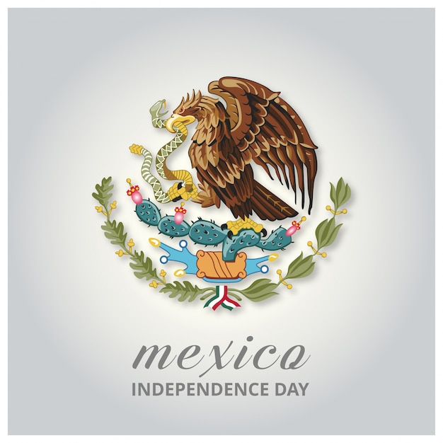 Free vector mexico independence day design with eagle