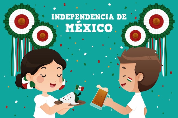 Mexico independence day illustration theme