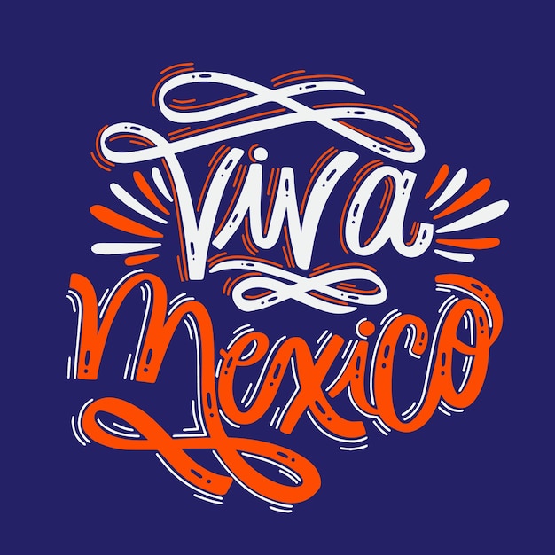 Mexico independence day lettering