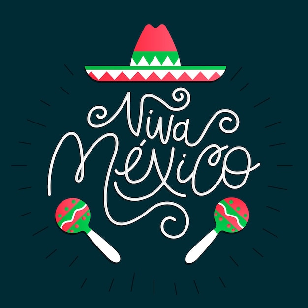 Free vector mexico independence day lettering