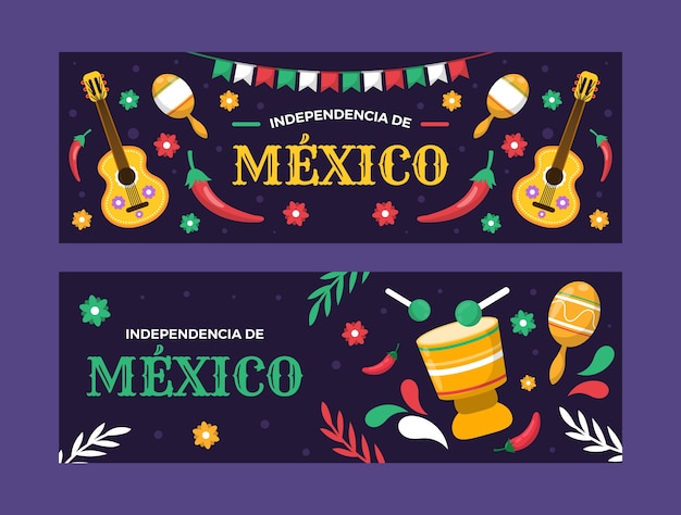 Free vector mexico independence hand drawn flat