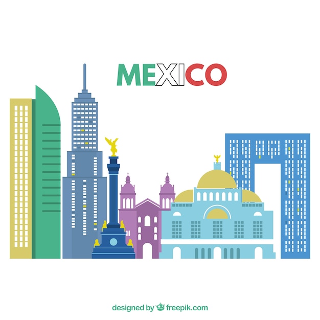 Mexico skyline background