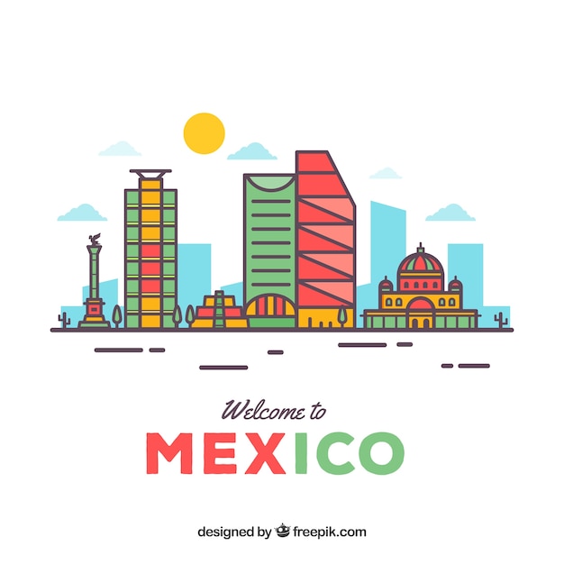 Mexico skyline background